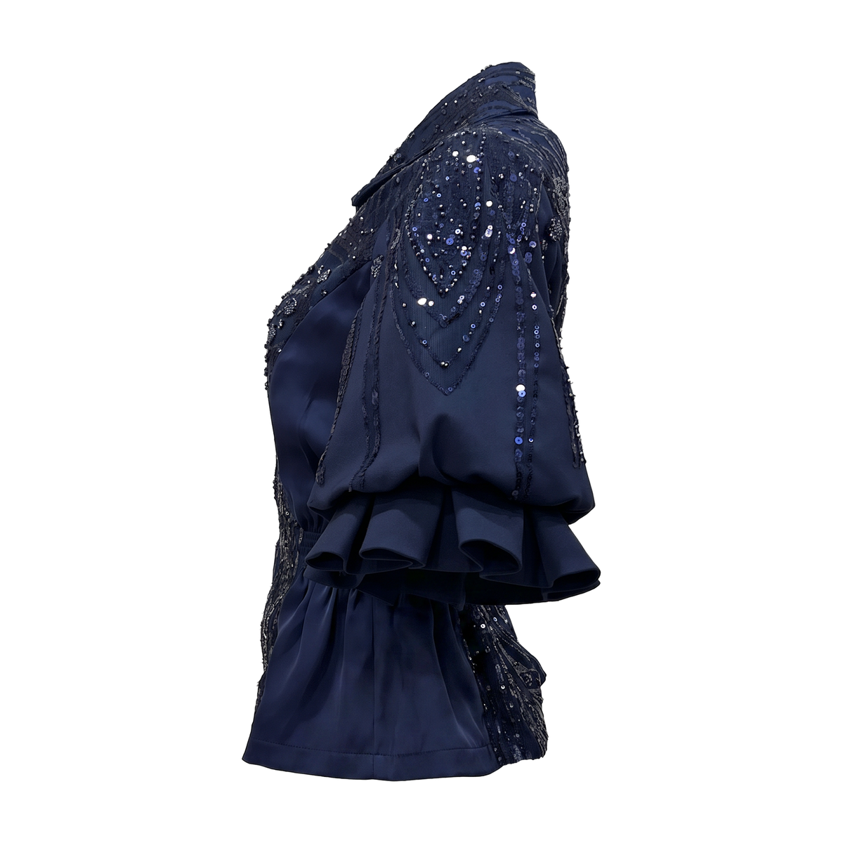 Signature Navy merindu lace top - 2MADISONAVENUE.COM