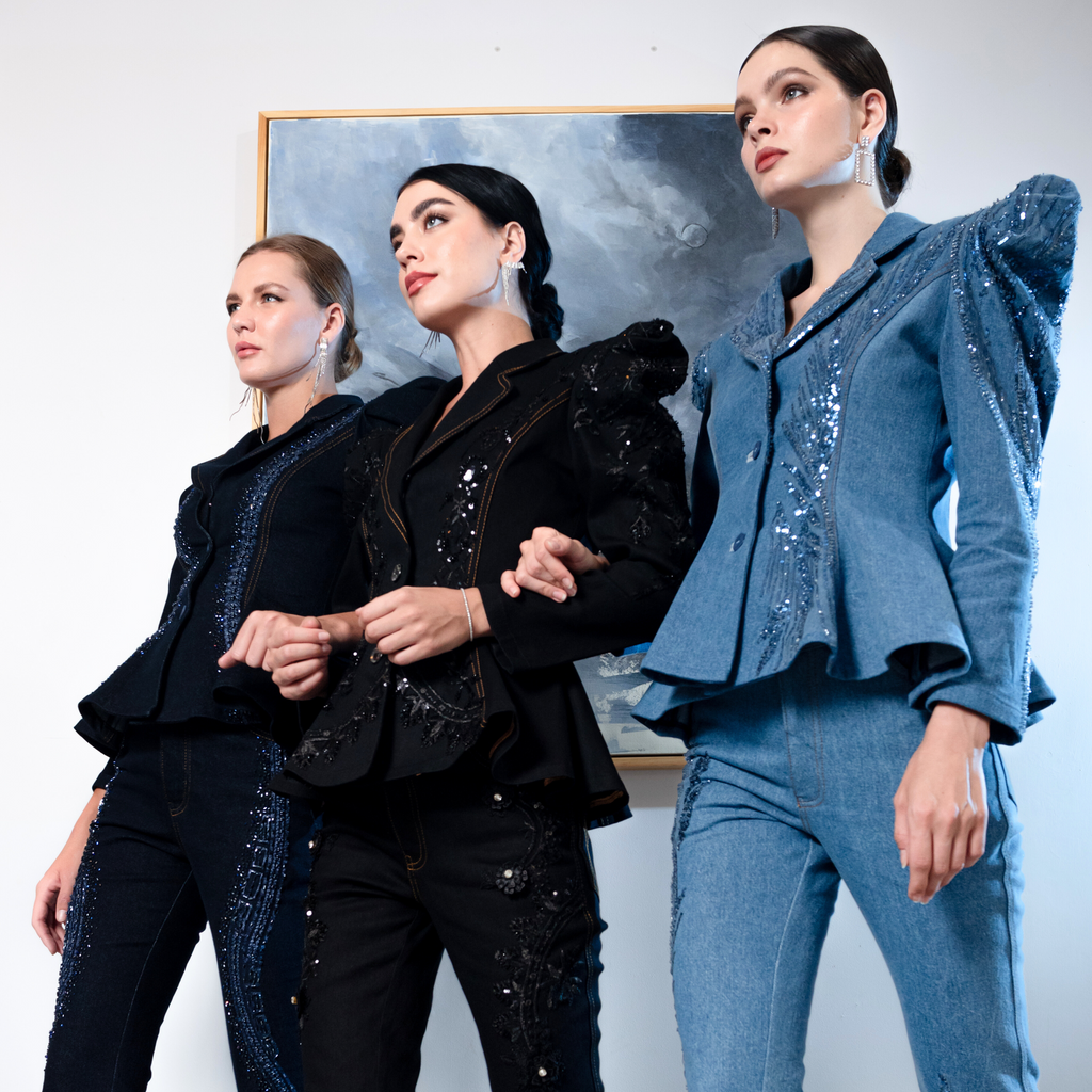 Signature Denim Light Blue samantha blazer with sequin (7766384443415)