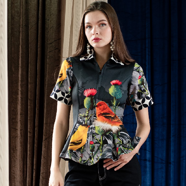 Central Park Black new miranda half sleeve black top - 2MADISONAVENUE.COM