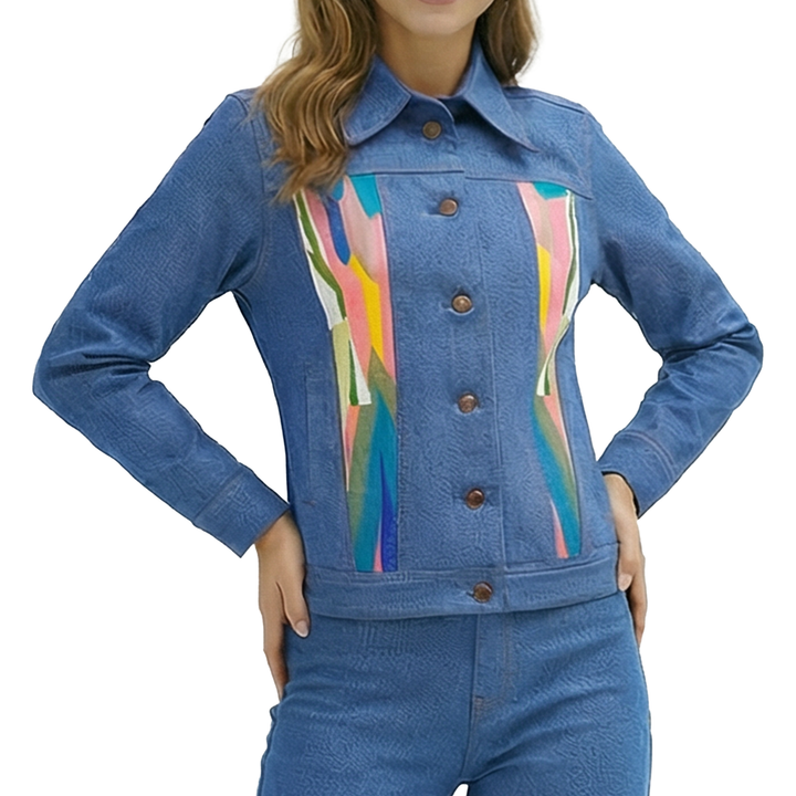 Abstract Passion Signature Denim Light Blue Jacket - 2MADISONAVENUE.COM