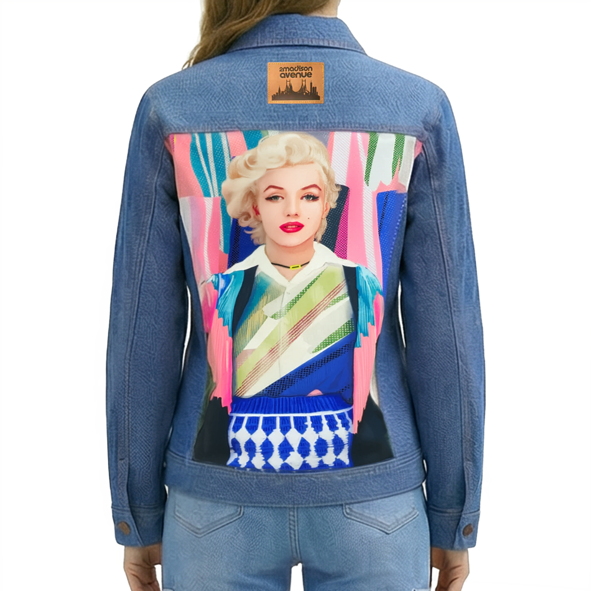 Abstract Passion Signature Denim Light Blue Jacket - 2MADISONAVENUE.COM