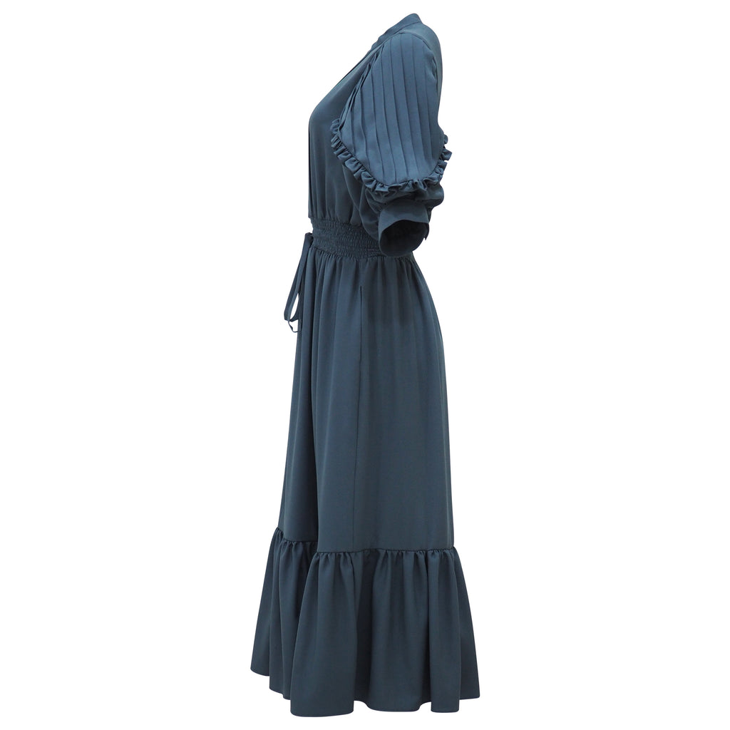 Becoming Hannah Romantic Mid-Length Grey Dress (6916816601111)
