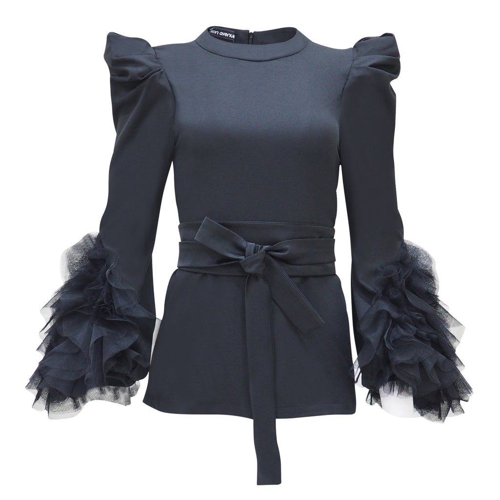 Becoming Agnez Long T in Black Tulle (6916816568343)