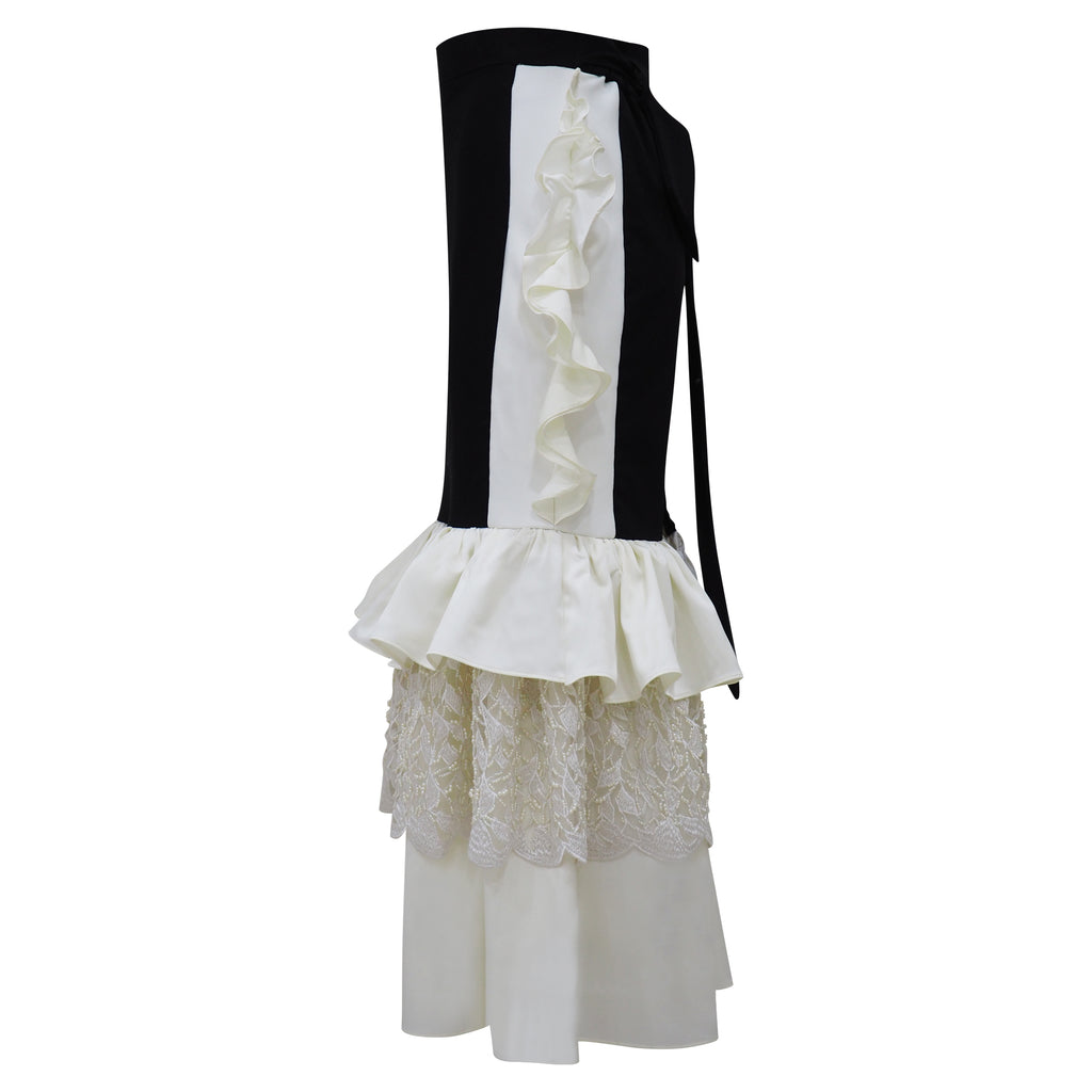 Royal Carrie Black and White Lace Skirt (6918544326679)