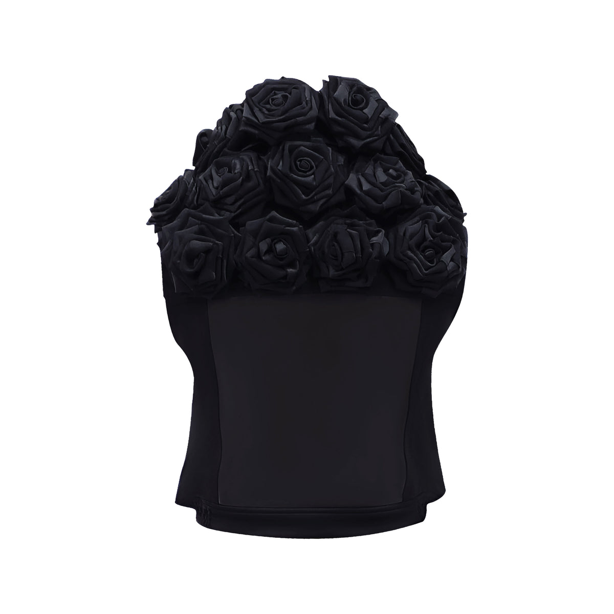 Signature Black roses fancy cropped Vest (7389313400855)
