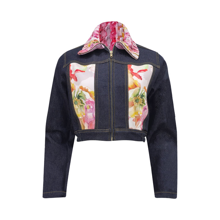 Pink Presley cropped denim jacket (7471649030167)