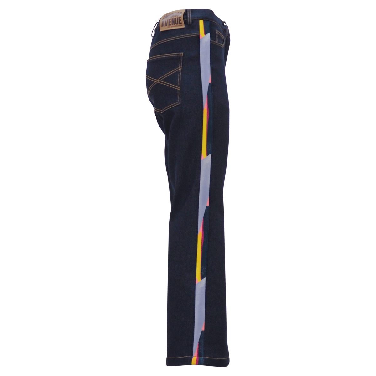 Passion Abstract Signature Denim Bell Bottom Pant (6830371995671)