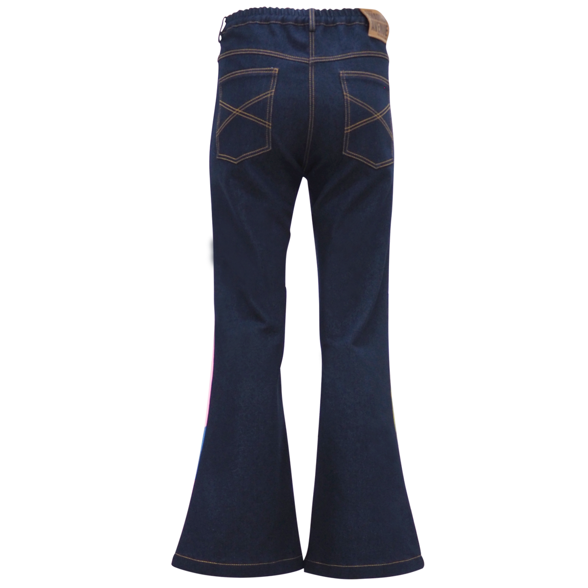 Passion Abstract Signature Denim Bell Bottom Pant (6830371995671)