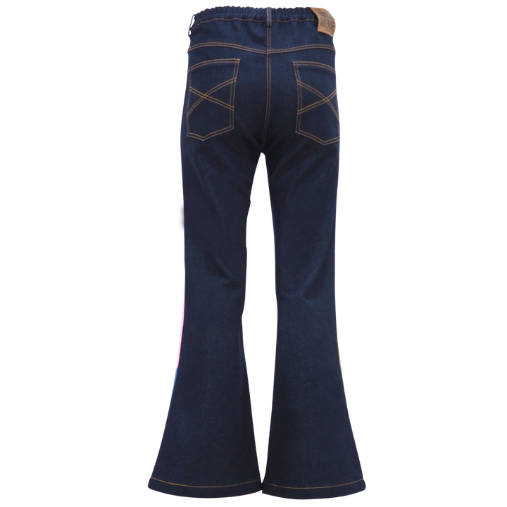 Passion Abstract Signature Denim Bell Bottom Pant (6830371995671)