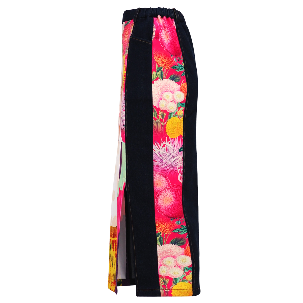 Marilyn Flower Passion Denim Gangsta Skirt (6861033439255)