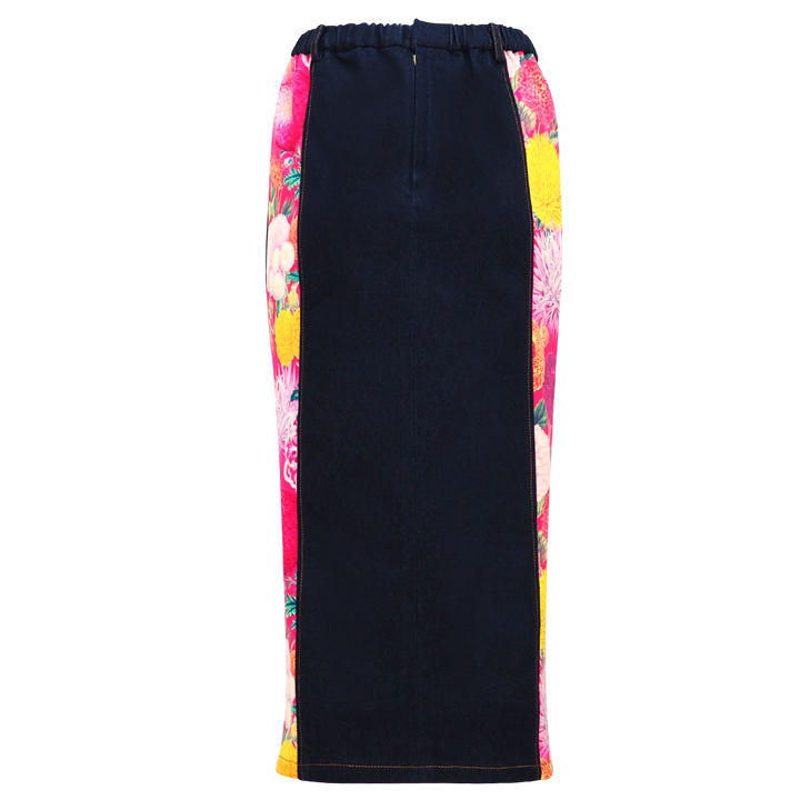 Marilyn Flower Passion Denim Gangsta Skirt (6861033439255)