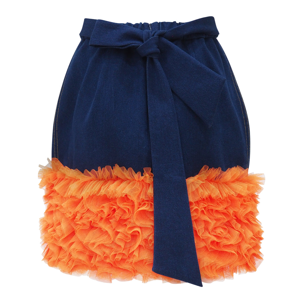 Becoming Royal Carrie Short Skirt With Orange Tulle (6903158243351)