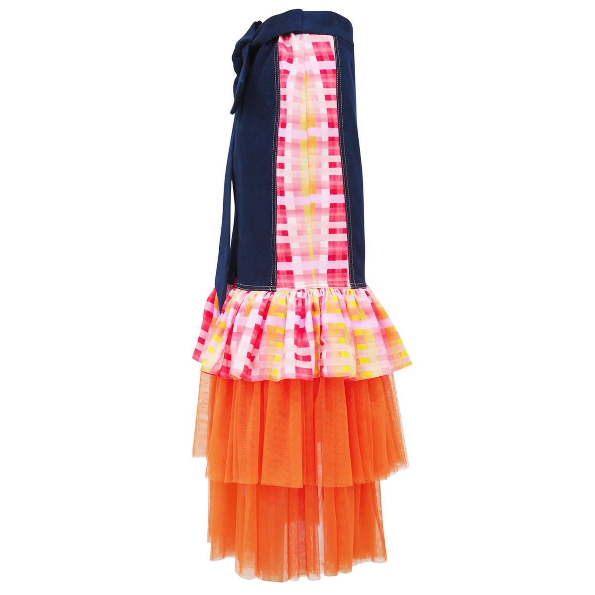 Becoming Gingham Sunkist Carrie Denim Long Skirt (6866510381079)