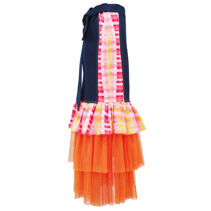 Becoming Gingham Sunkist Carrie Denim Long Skirt (6866510381079)