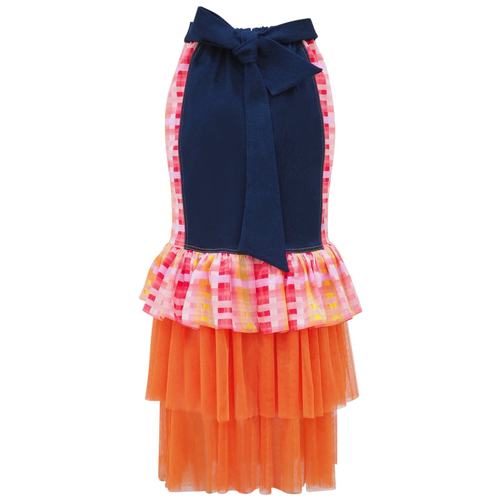 Becoming Gingham Sunkist Carrie Denim Long Skirt (6866510381079)
