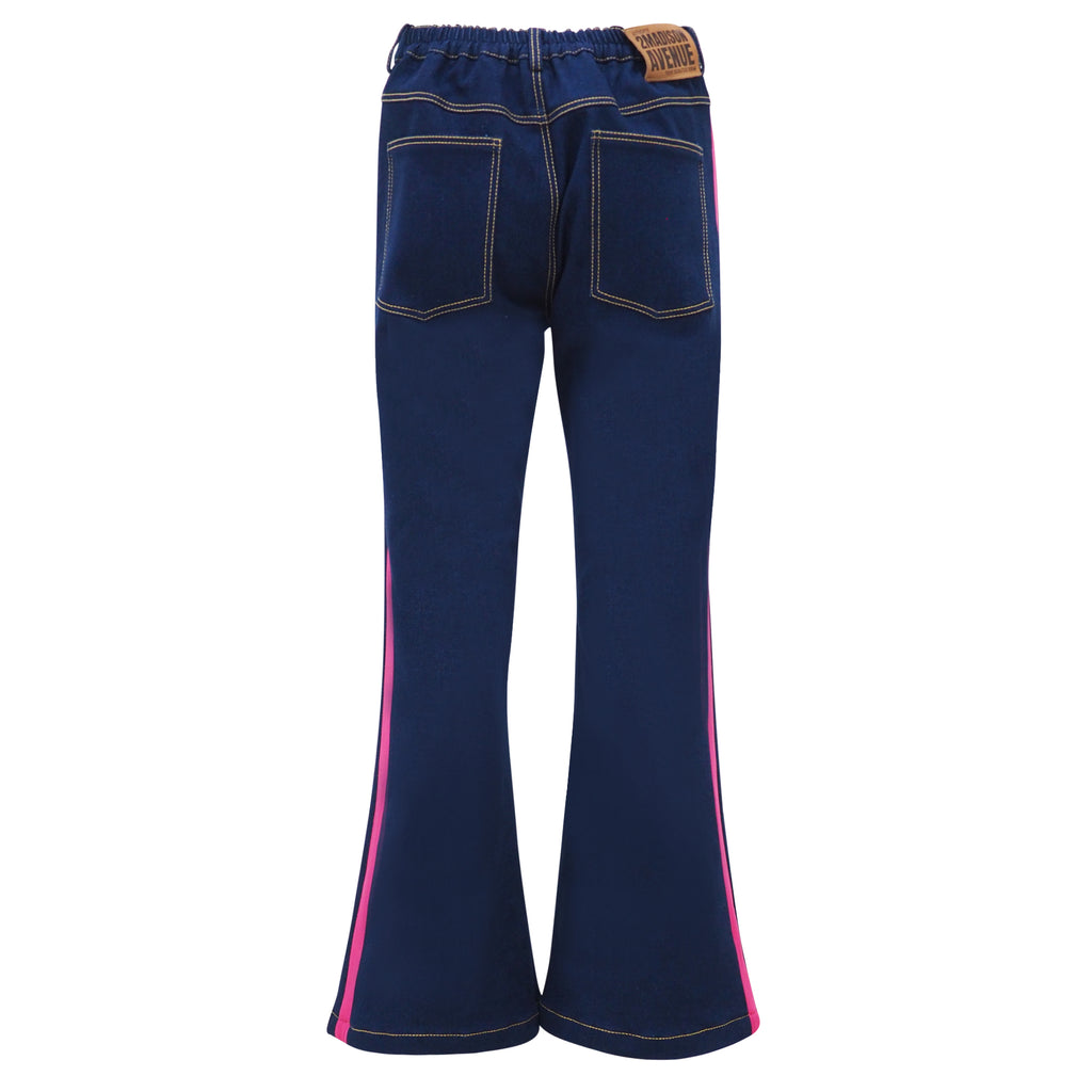 Becoming Denim Bell Bottom Pant With Knit Fuchsia (6903151820823)