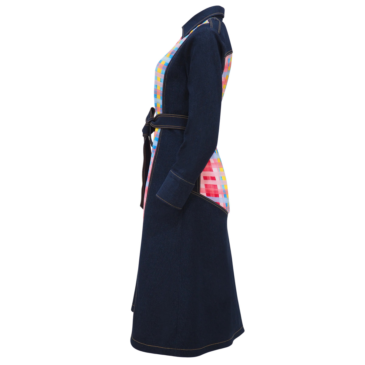 Gingham Passion Gangsta Denim Long Jacket (6907833319447)