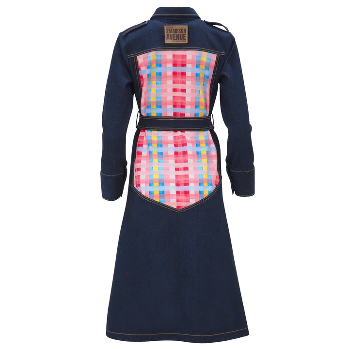 Gingham Passion Gangsta Denim Long Jacket (6907833319447)