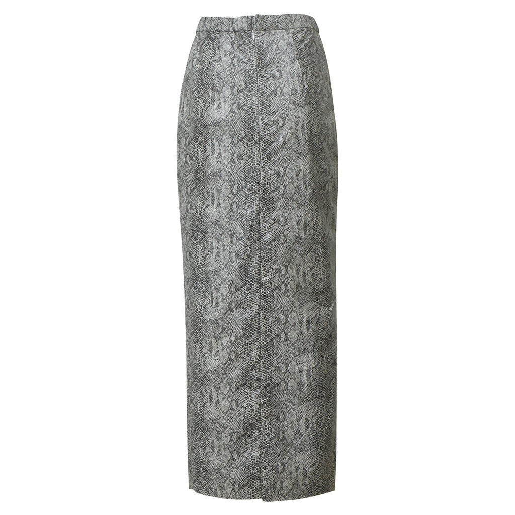 Leather Pencil Skirt in White (3828845772842)