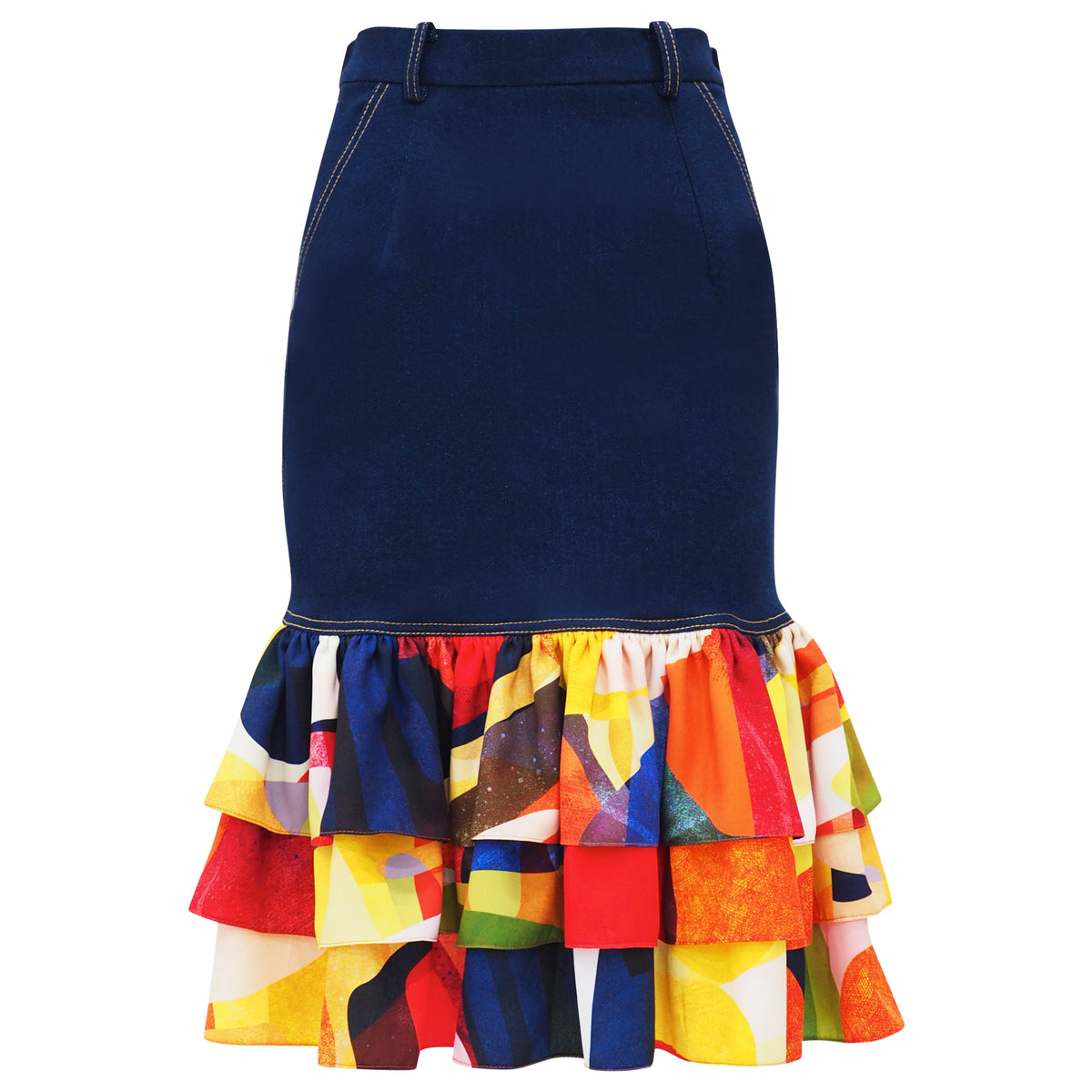 Becoming Abstract Carrie Denim Skirt (6923001561111)