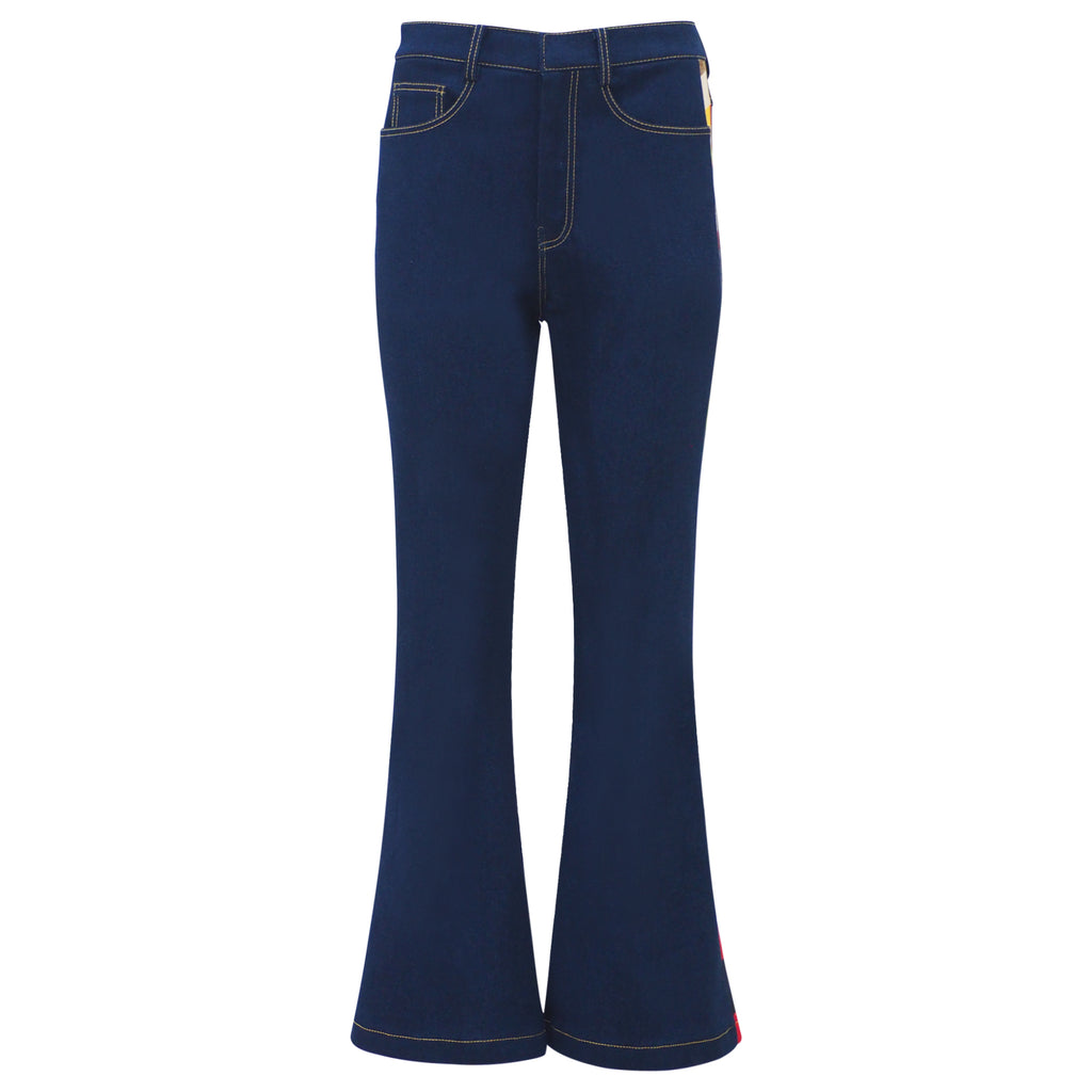 Becoming Abstract Signature Denim Bell Bottom Pant (6924410191895)