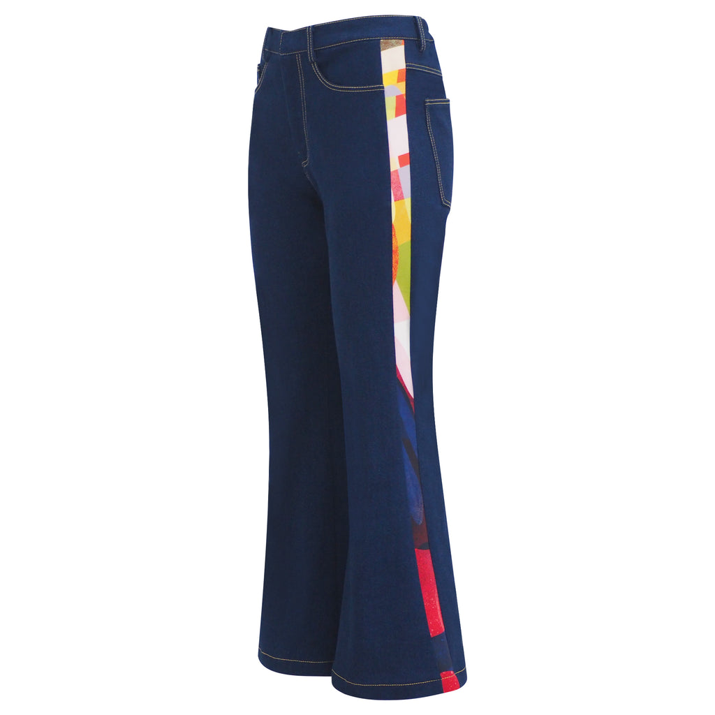 Becoming Abstract Signature Denim Bell Bottom Pant (6924410191895)