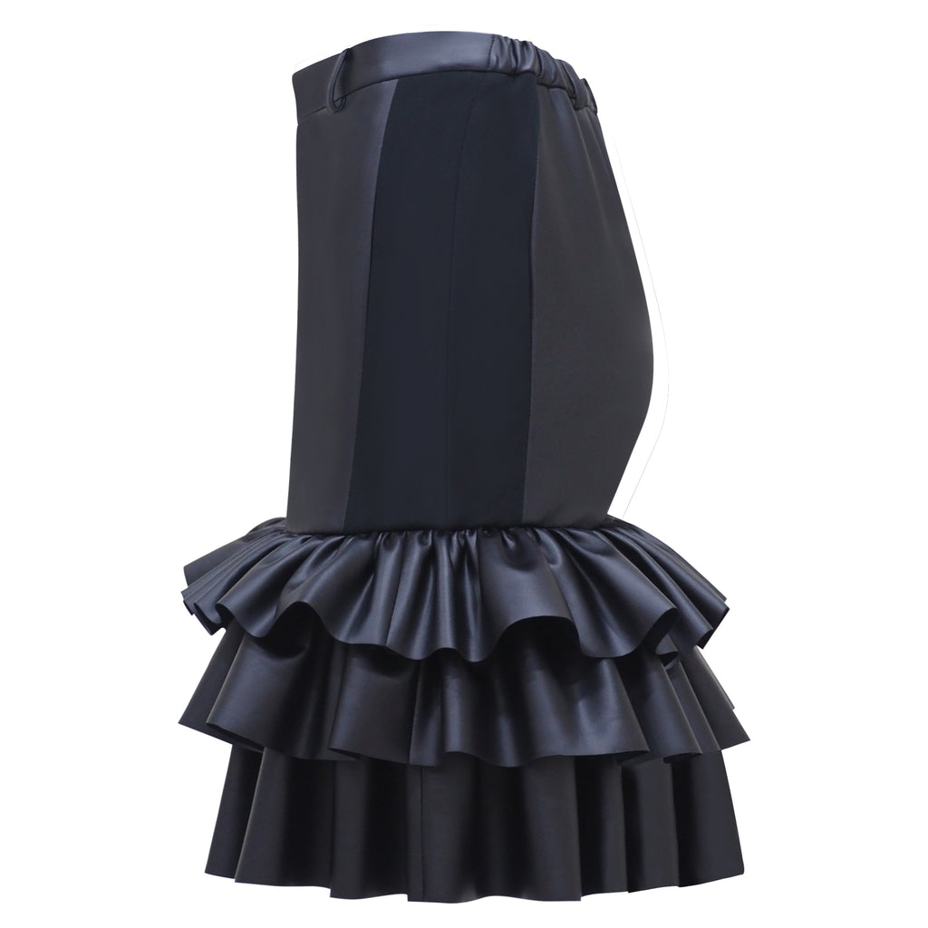 Carrie Skirt Mini Black Leather (6954047111191)
