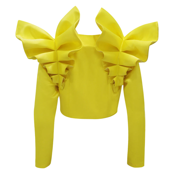 Destiny Yellow Cropped Jacket (6954285105175)