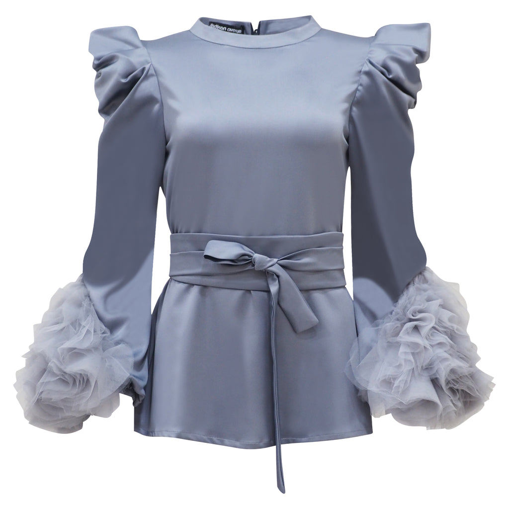 Becoming Agnez Long T in Grey Tulle (6954298834967)