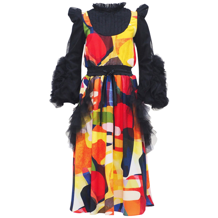 Becoming Abstract Selena Black Medium Dress (6928709058583)