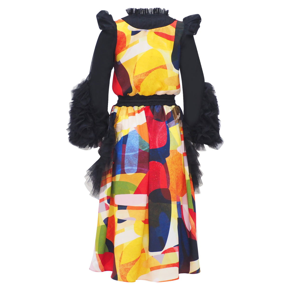 Becoming Abstract Selena Black Medium Dress (6928709058583)