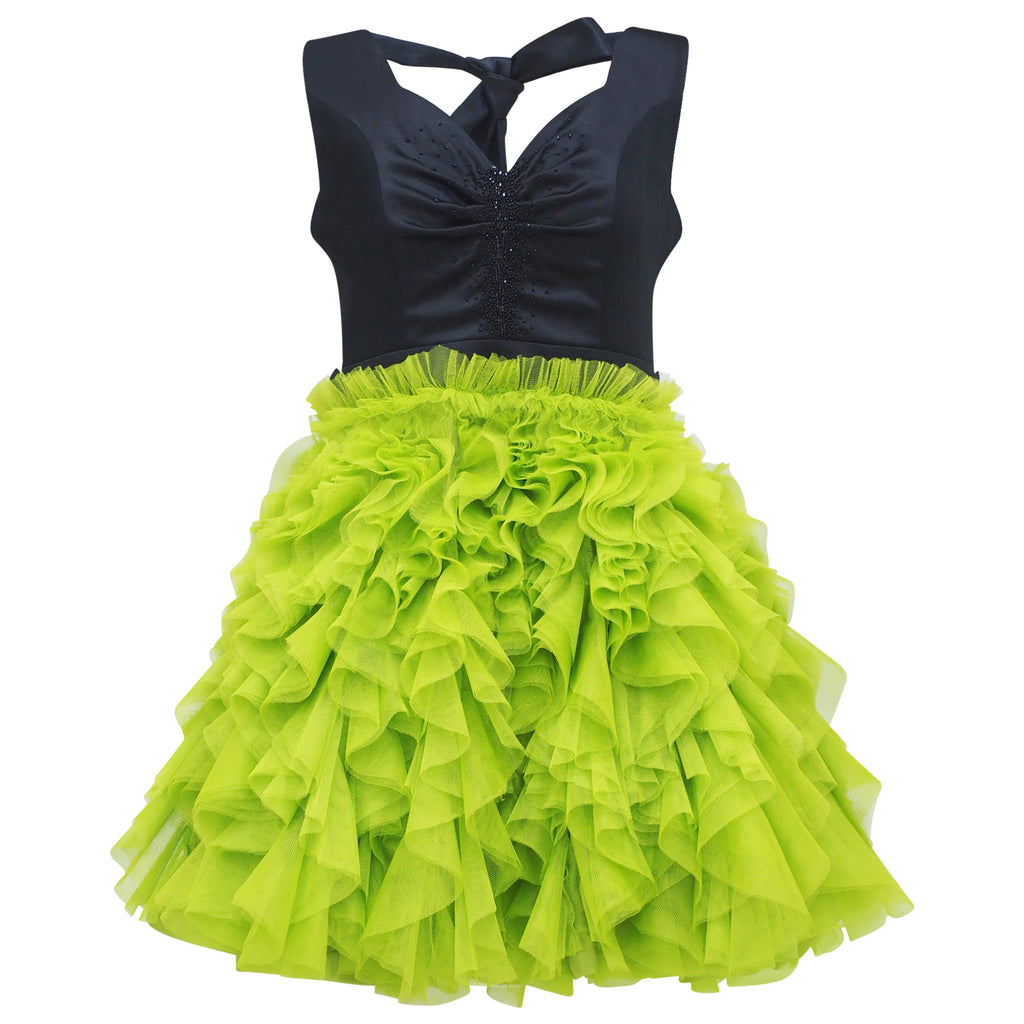 New Bralette Dress in Green Tulle (6954290020375)