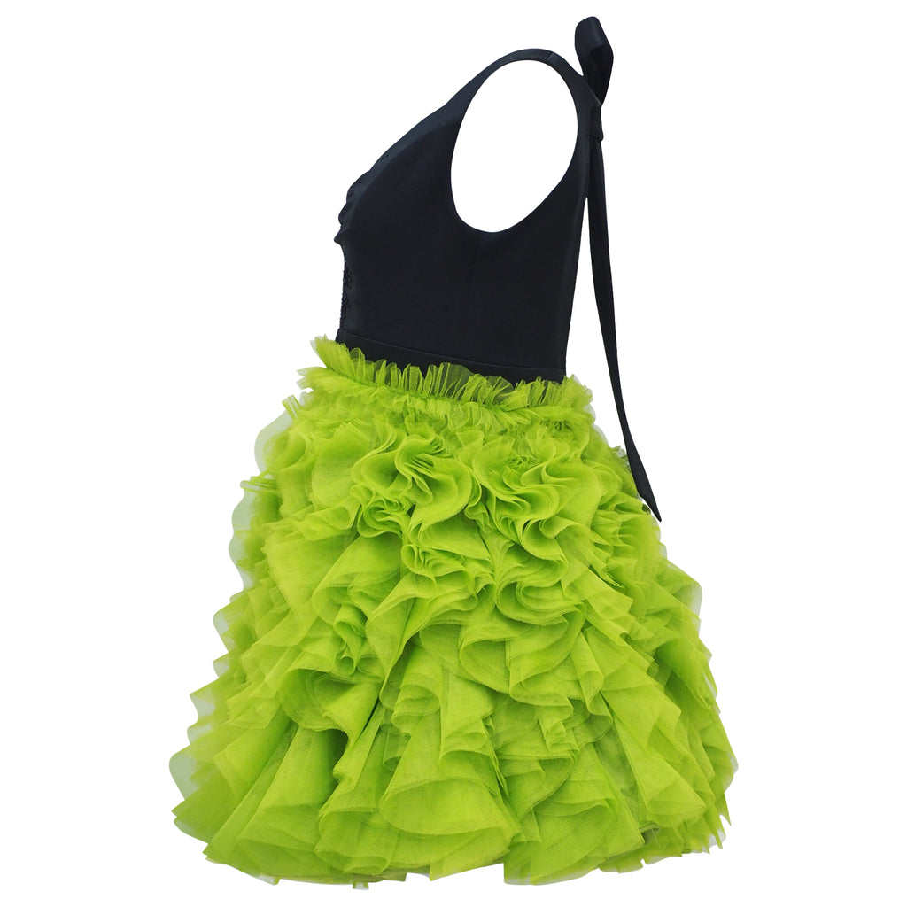 New Bralette Dress in Green Tulle (6954290020375)