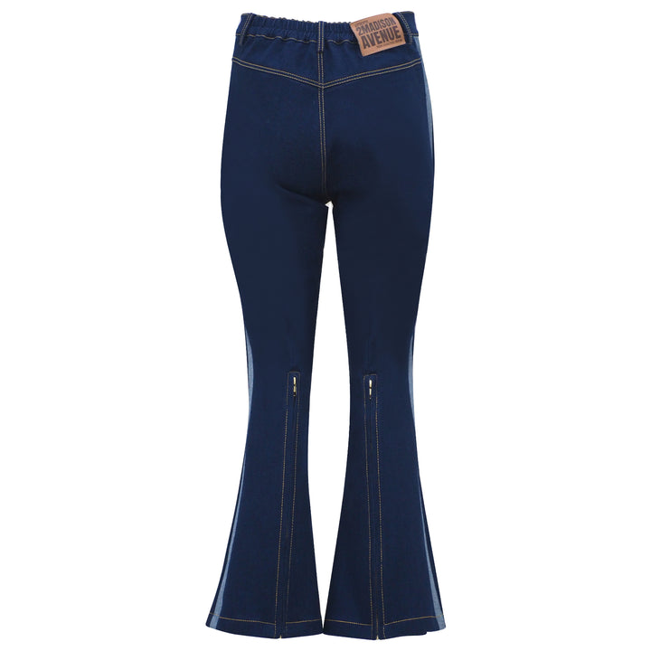 It's Time Signature Denim Bell Bottom Pant with Chambray (6774846160919)