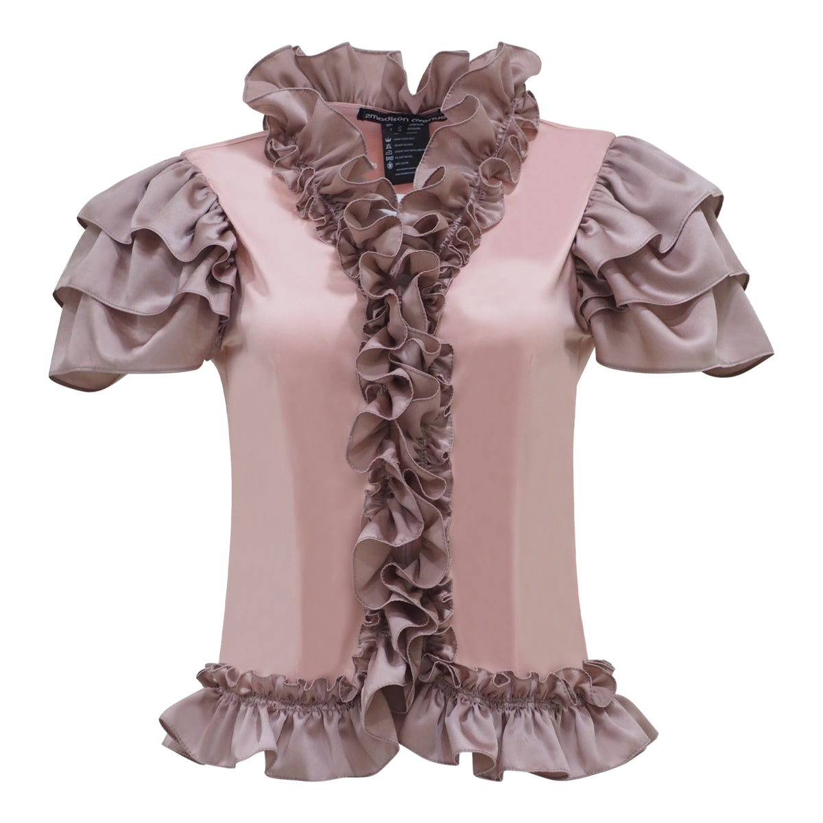 Destiny Ruffle Dusty Two Tone Top (6932201439255)
