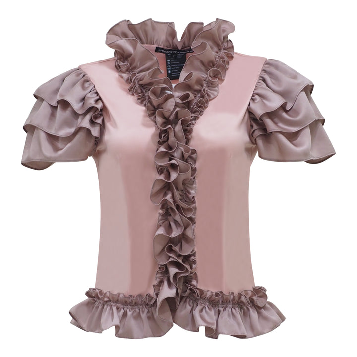 Destiny Ruffle Dusty Two Tone Top (6932201439255)