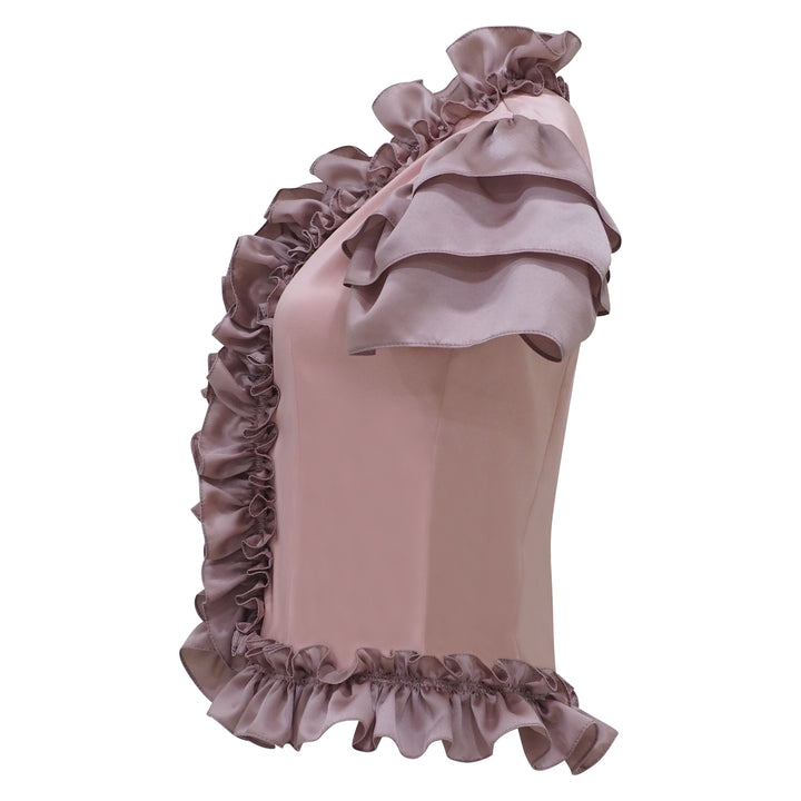 Destiny Ruffle Dusty Two Tone Top (6932201439255)