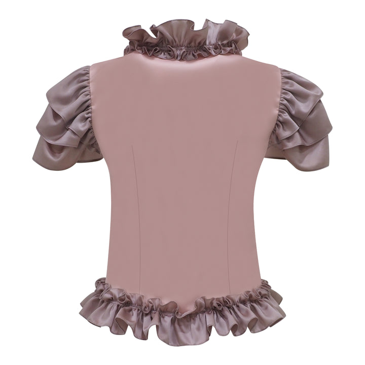 Destiny Ruffle Dusty Two Tone Top (6932201439255)