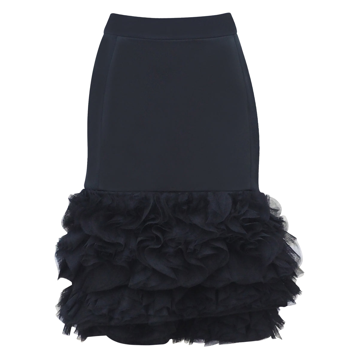 Royal Carrie Tulle Mini Black Skirt (6931847938071)