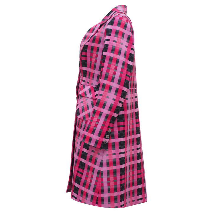 Becoming Gingham Black Pink Mid-Length Blazer (6888024506391)