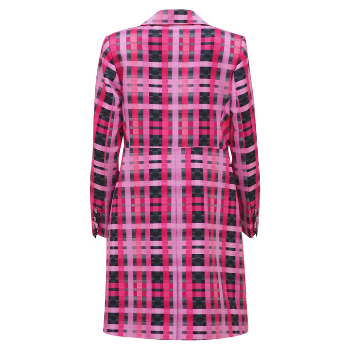 Becoming Gingham Black Pink Mid-Length Blazer (6888024506391)