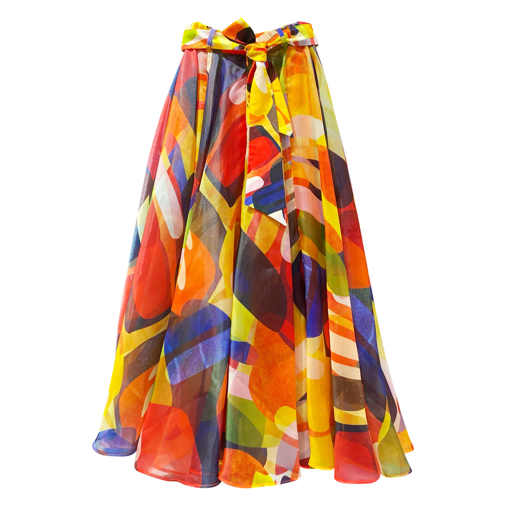 Becoming Abstract Organza Long Skirt (6923002150935)