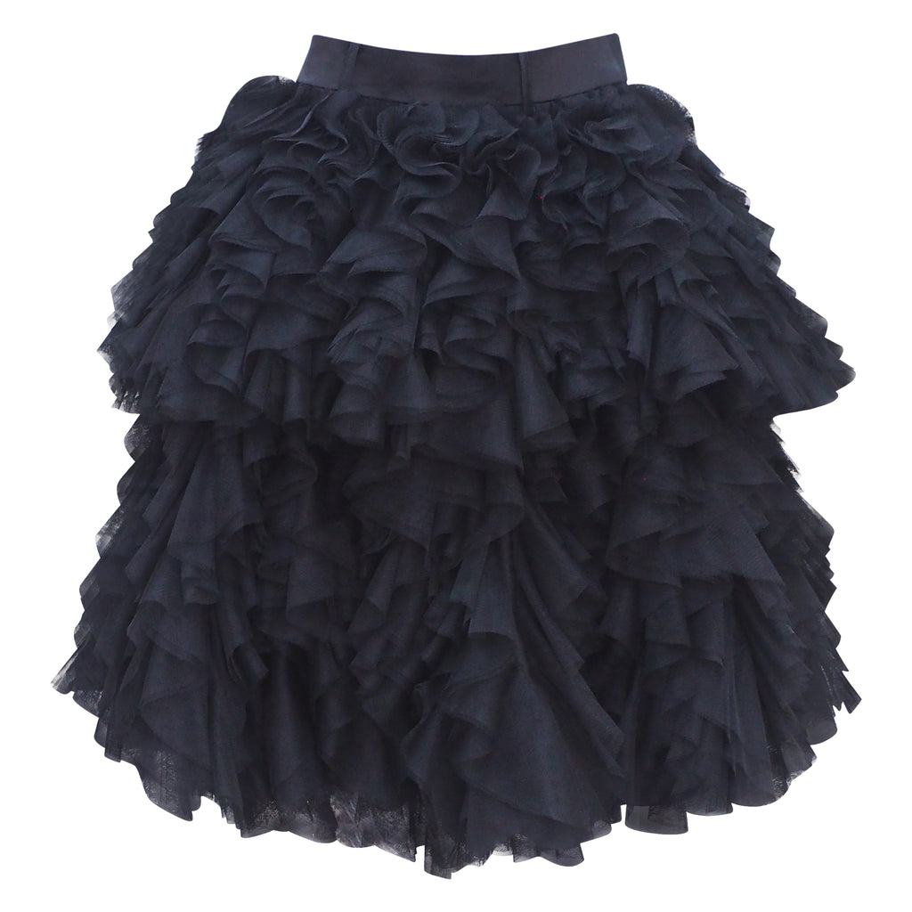 Signature English Tulle Curyly Black Skirt (6969697927191)