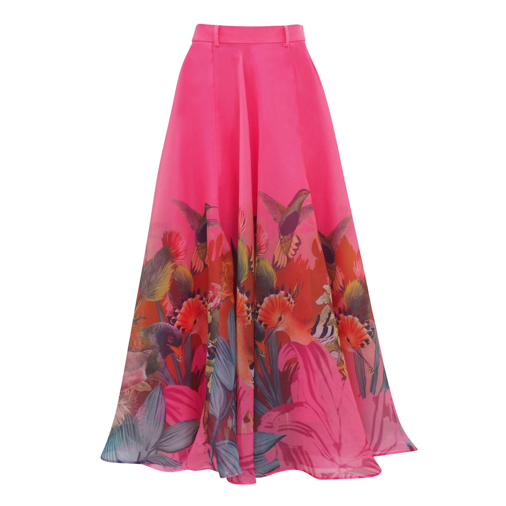 Central Park Pink Organza Long Skirt (6969680822295)