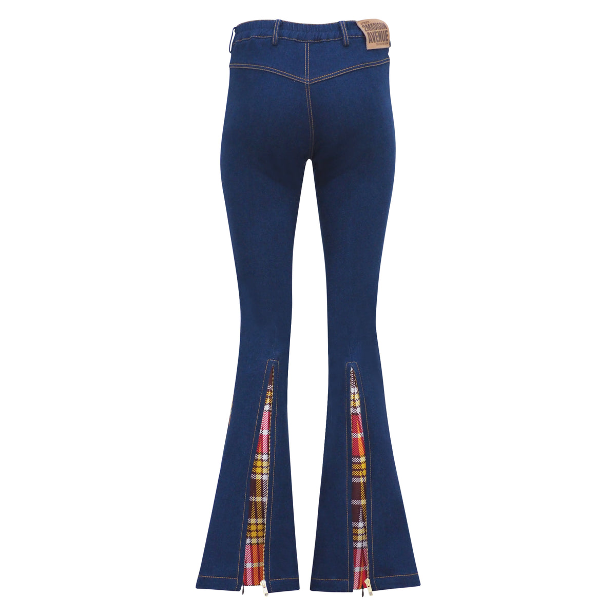 Plaid Red Signature Denim Bell Bottom (6969674006551)
