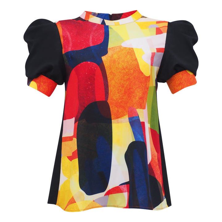 Becoming Abstract Agnez Black T-Shirt (6962827395095)