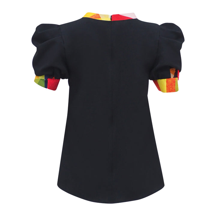 Becoming Abstract Agnez Black T-Shirt (6962827395095)