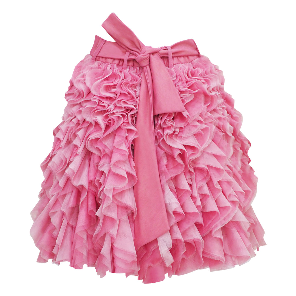 Central Abstract Pink signature english tulle curly pink skirt (7118376665111)