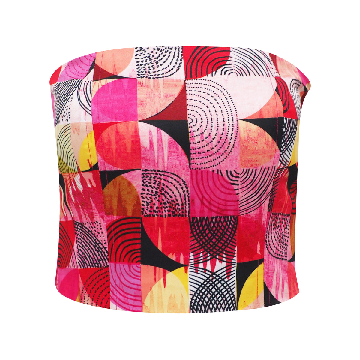 Central Abstract Red bustier top (7010377826327)