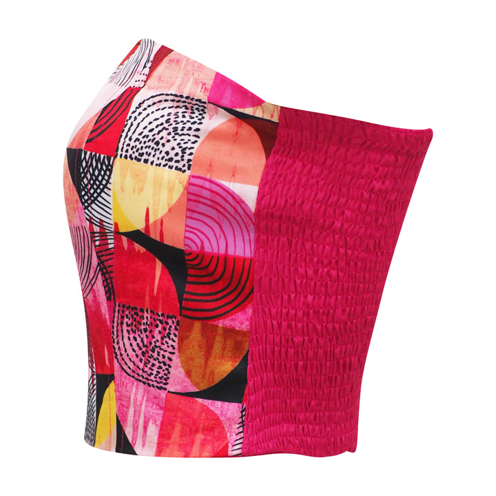Central Abstract Red bustier top (7010377826327)